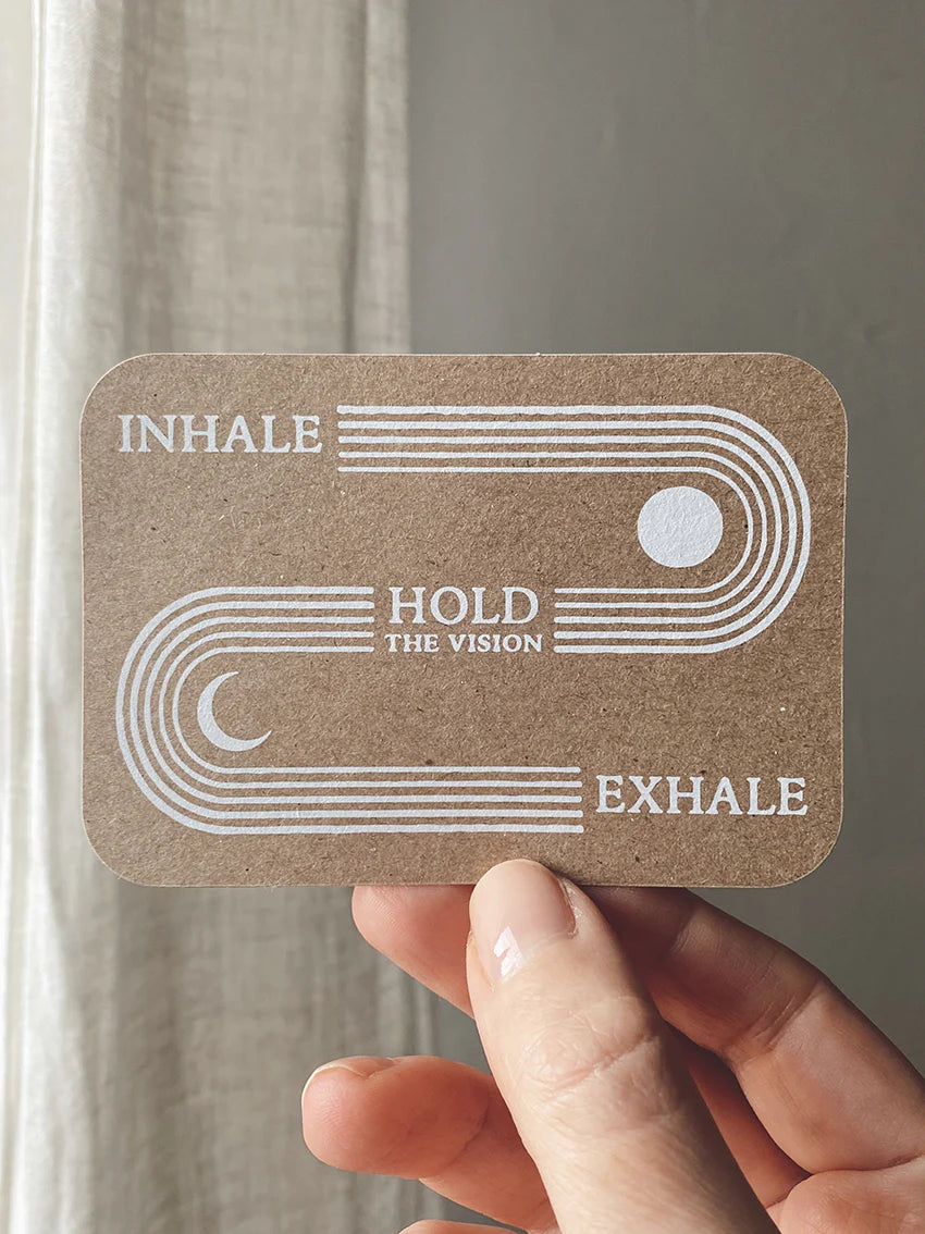 Sticker - INHALE ✨HOLD THE VISION✨ EXHALE - KRAFT PAPER STICKER 