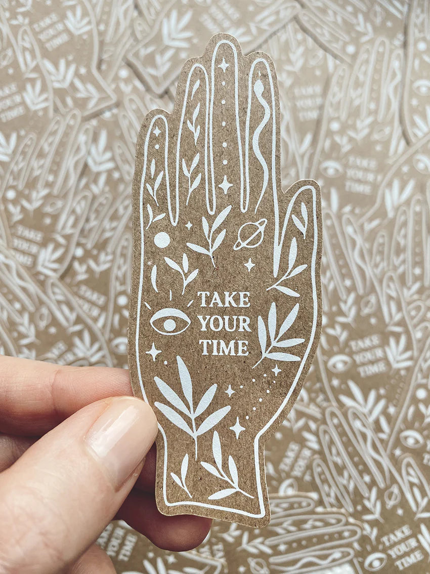 Aufkleber - TAKE YOUR TIME - STICKER AUS KRAFTPAPIER